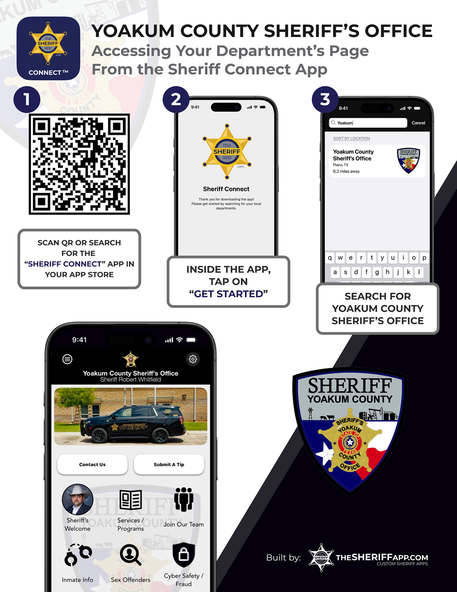 Flyer for how to add sheriffs app to smartphone. 
